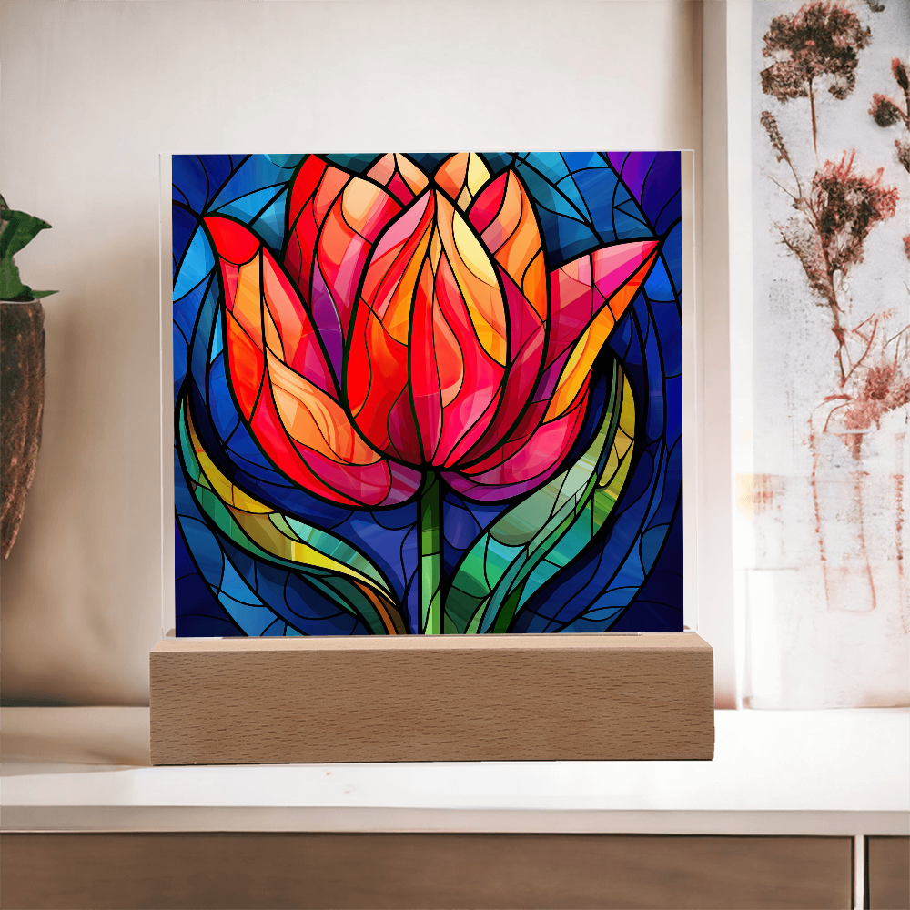 Stained Glass LED Acrylic Decor