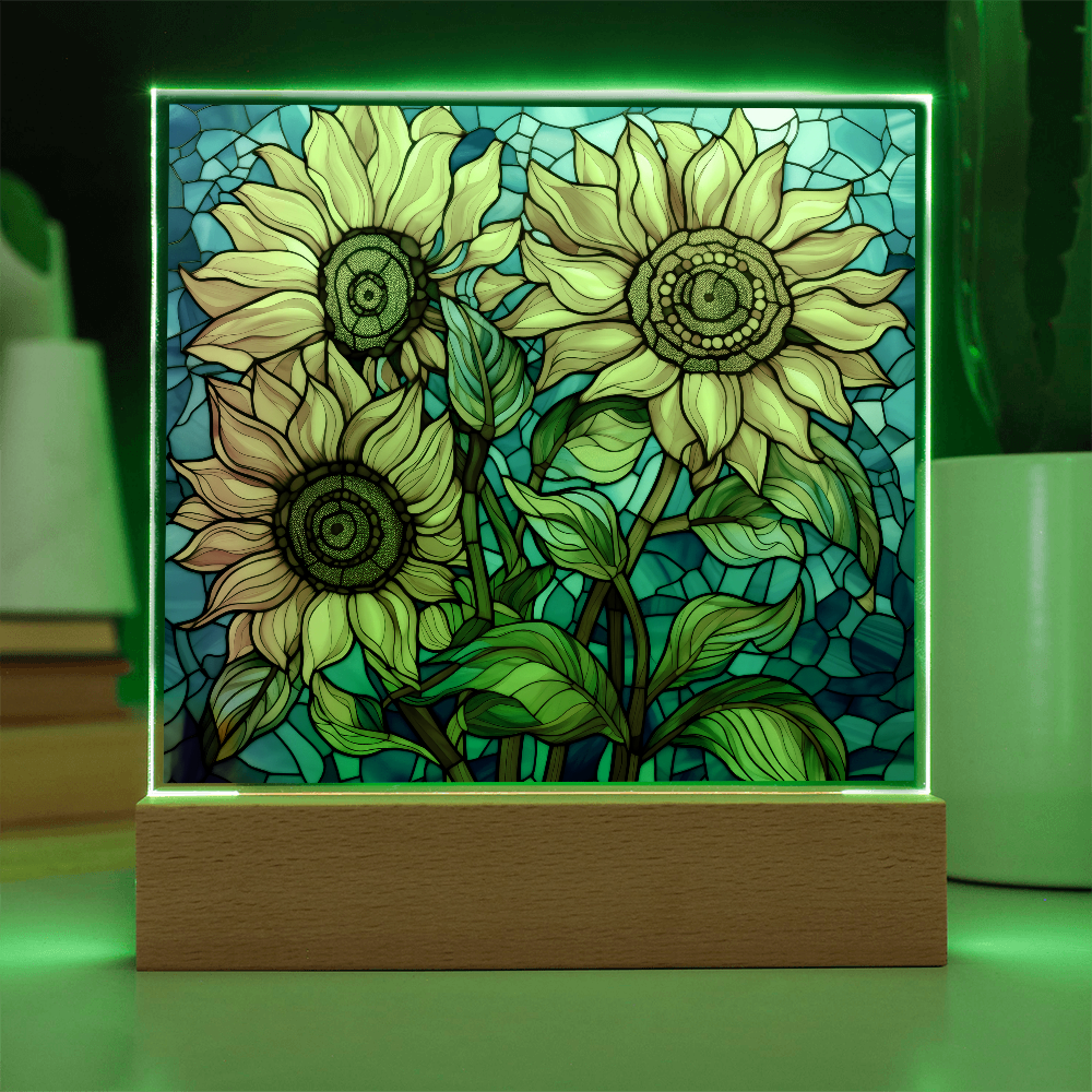 Sunflower Stained Glass LED Acrylic Decor