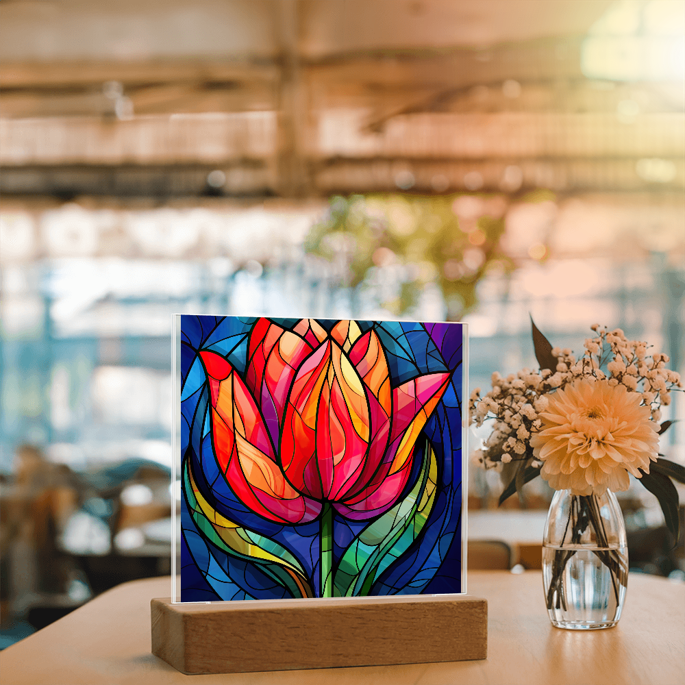 Stained Glass LED Acrylic Decor