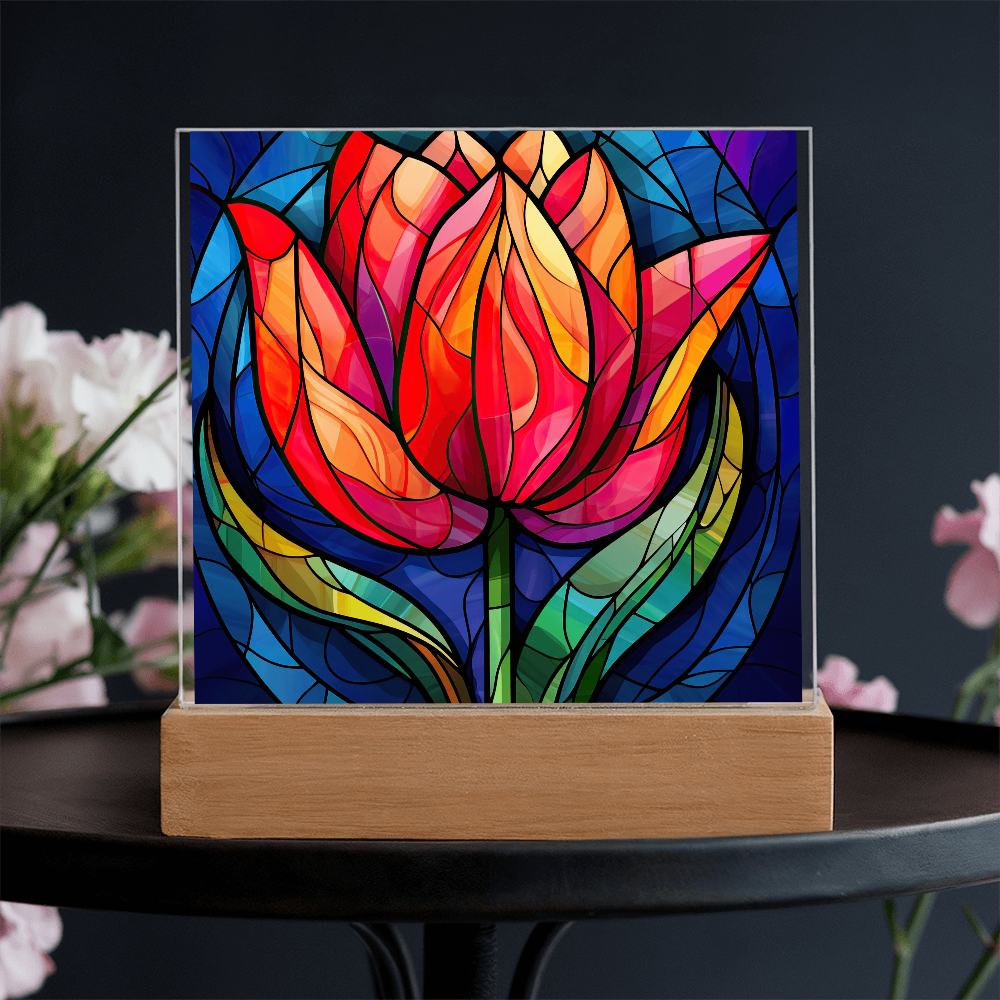 Stained Glass LED Acrylic Decor