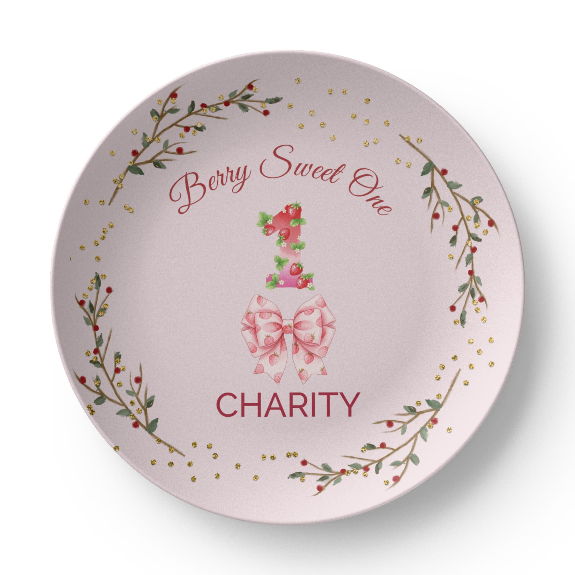 Berry Sweet One birthday plate