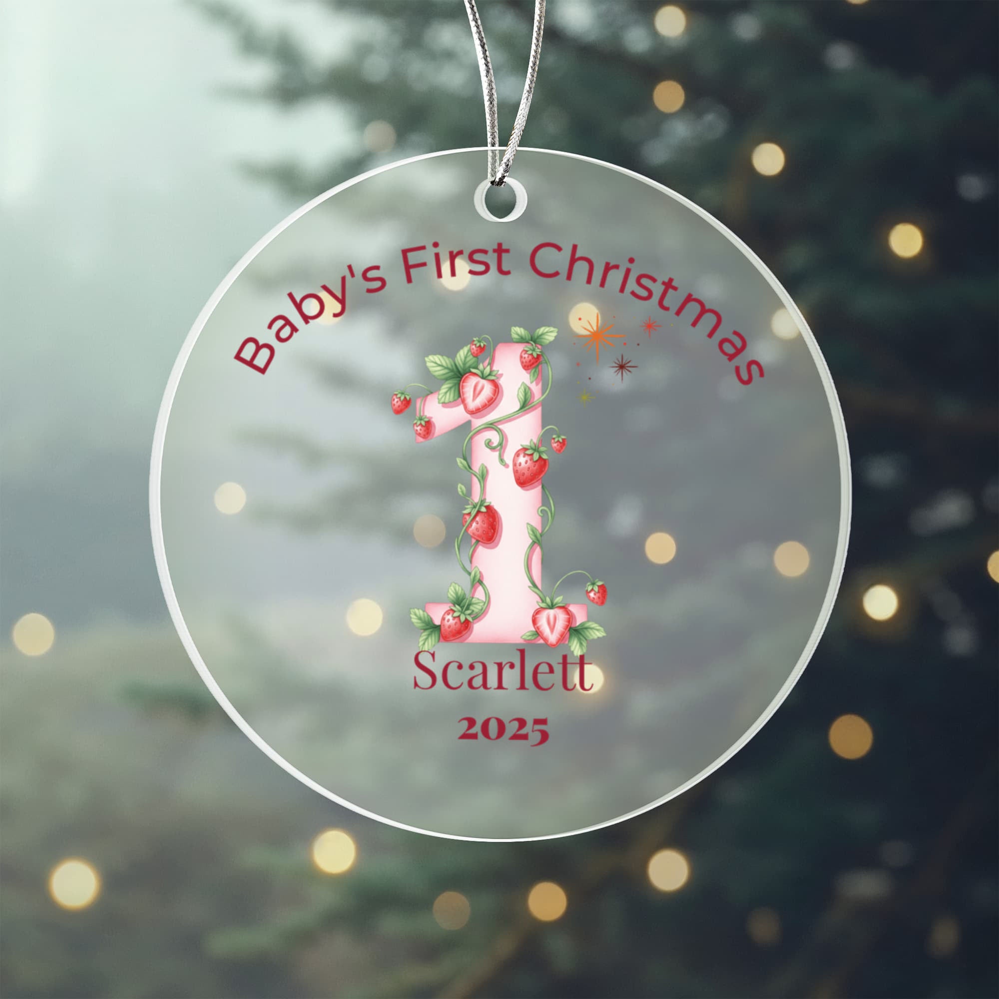 Acrylic Ornament – Baby’s First Christmas – Personalized