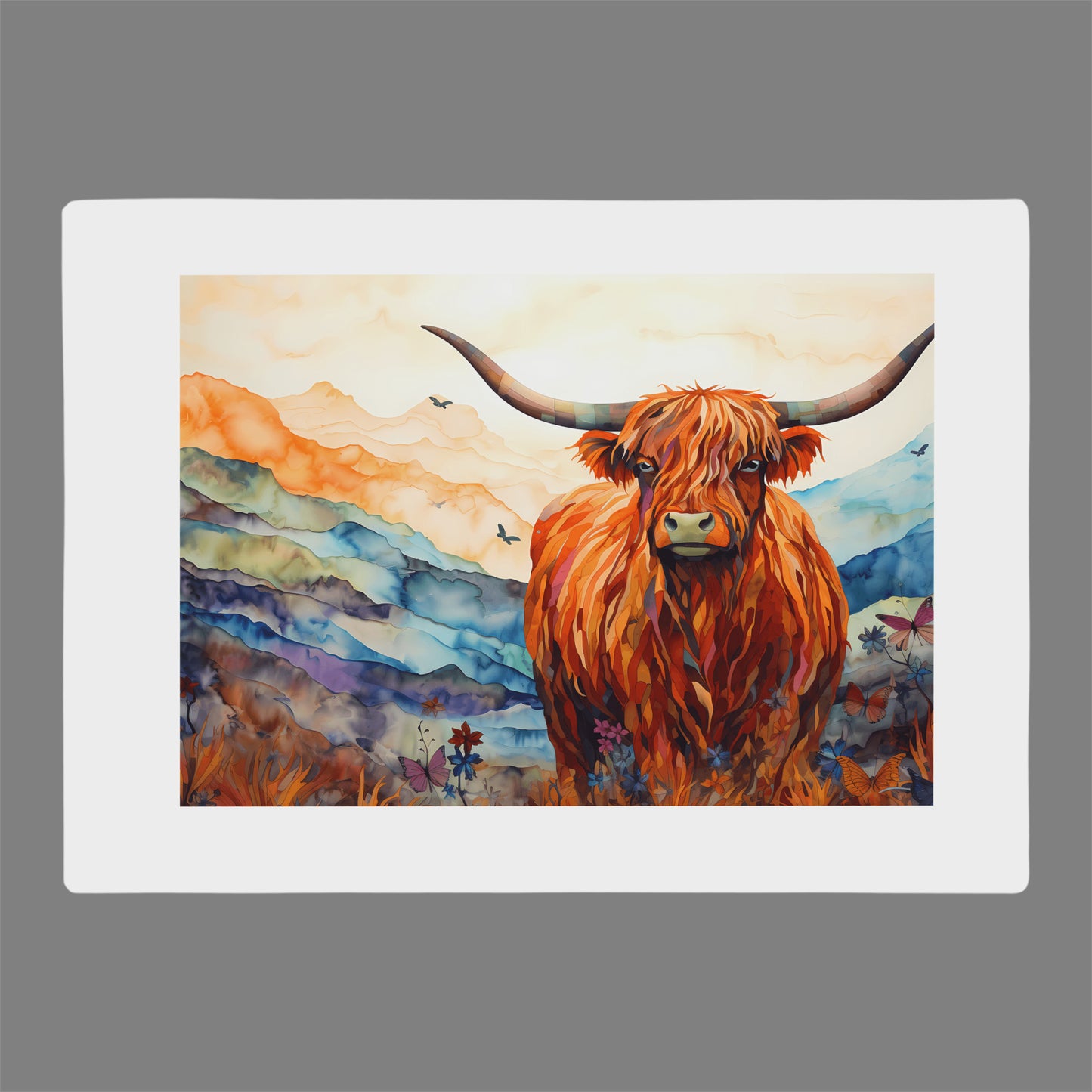 Highland Cow Glass Cutting Board – Rustic Farmhouse Kitchen Decor