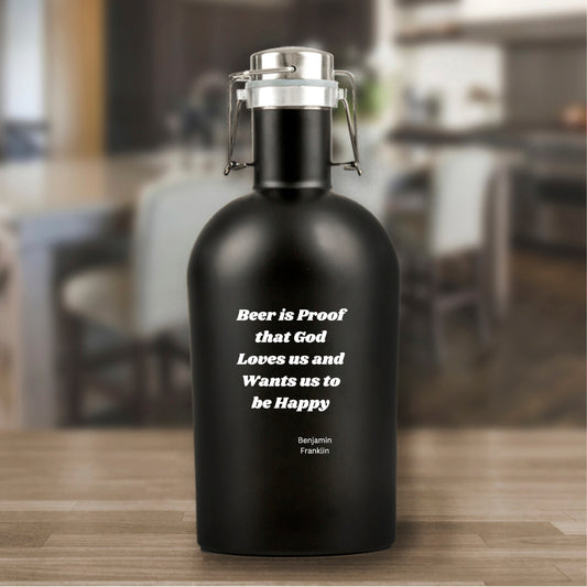 Ben Franklin Stainless Steel Beer Growler - 64 oz