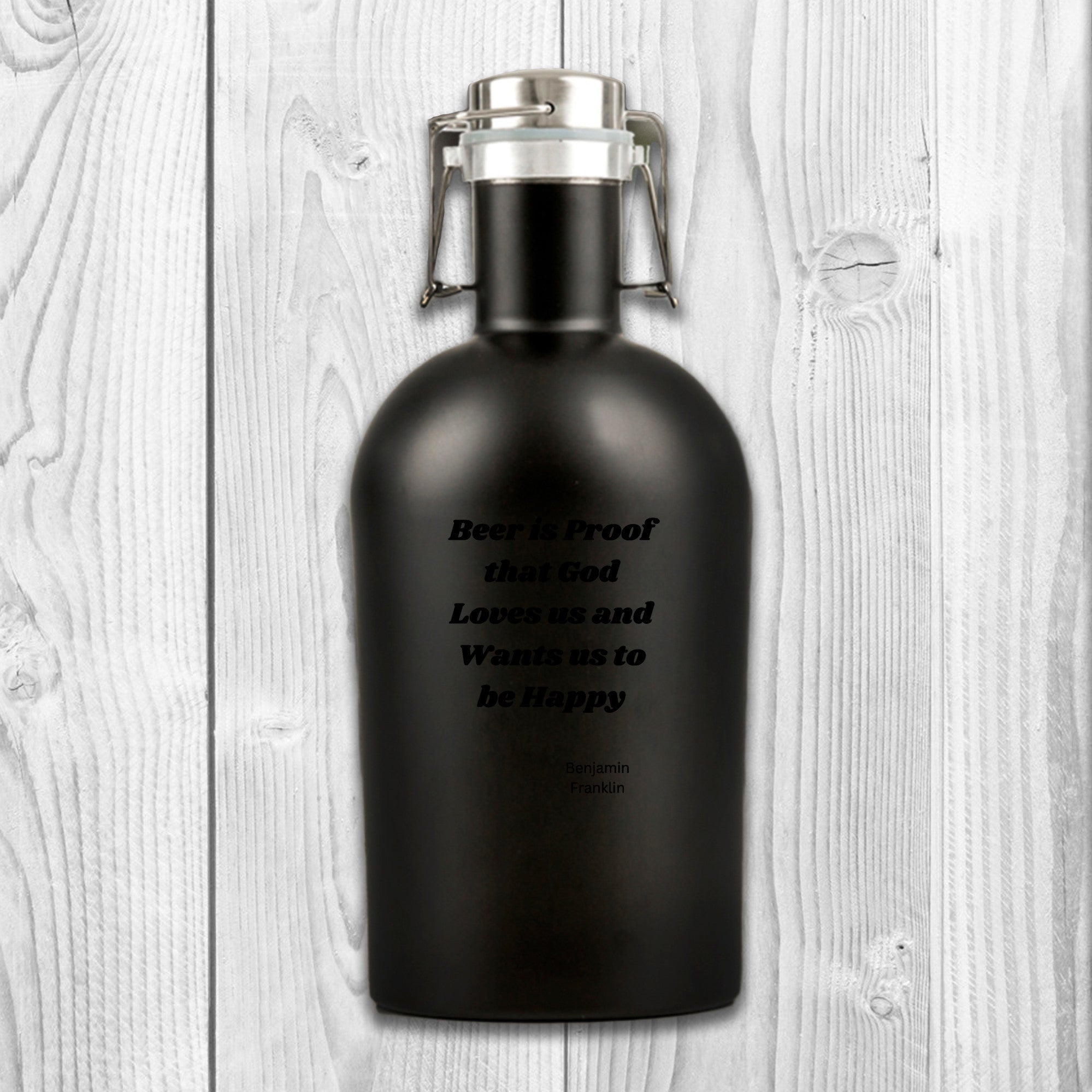 Ben Franklin Stainless Steel Beer Growler - 64 oz