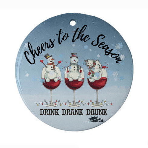 Cheers to the Season Snowman Christmas Ornament