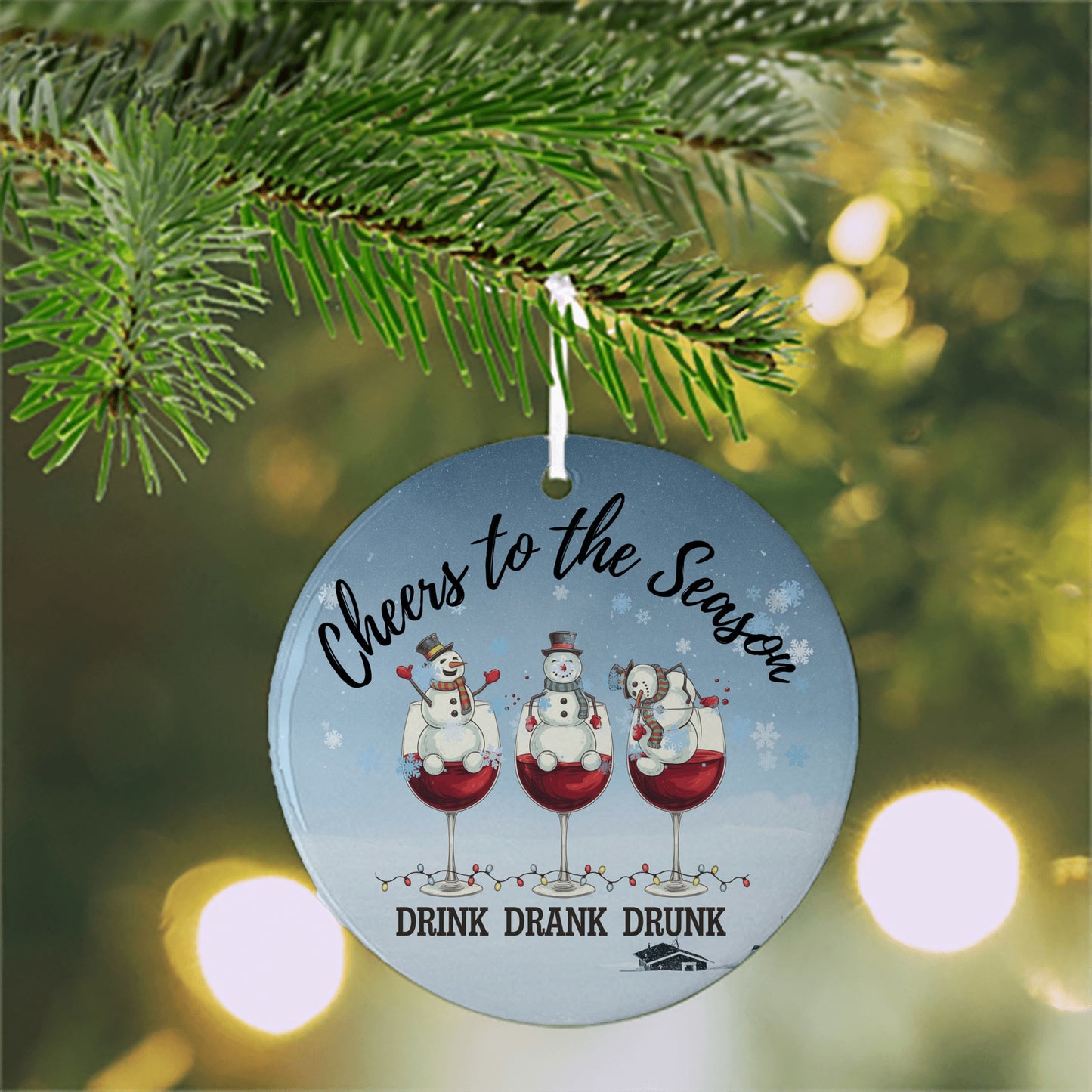 Cheers to the Season Snowman Christmas Ornament