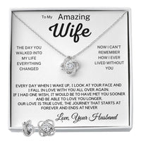 Wife - Our love is forever Love Knot and Earrings