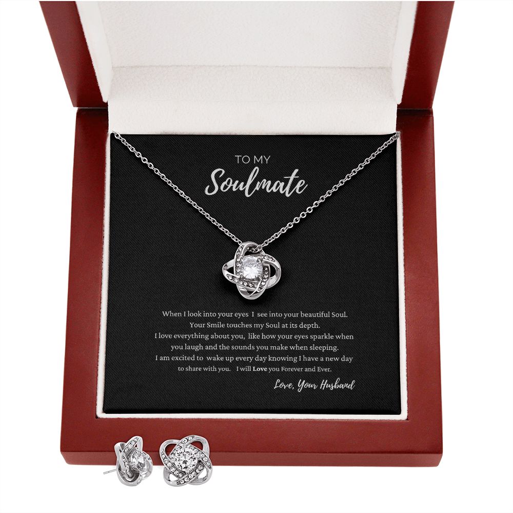 Love Knot Earring and Necklace Set for Soulmate