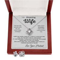 Wife - Our love is forever Love Knot and Earrings