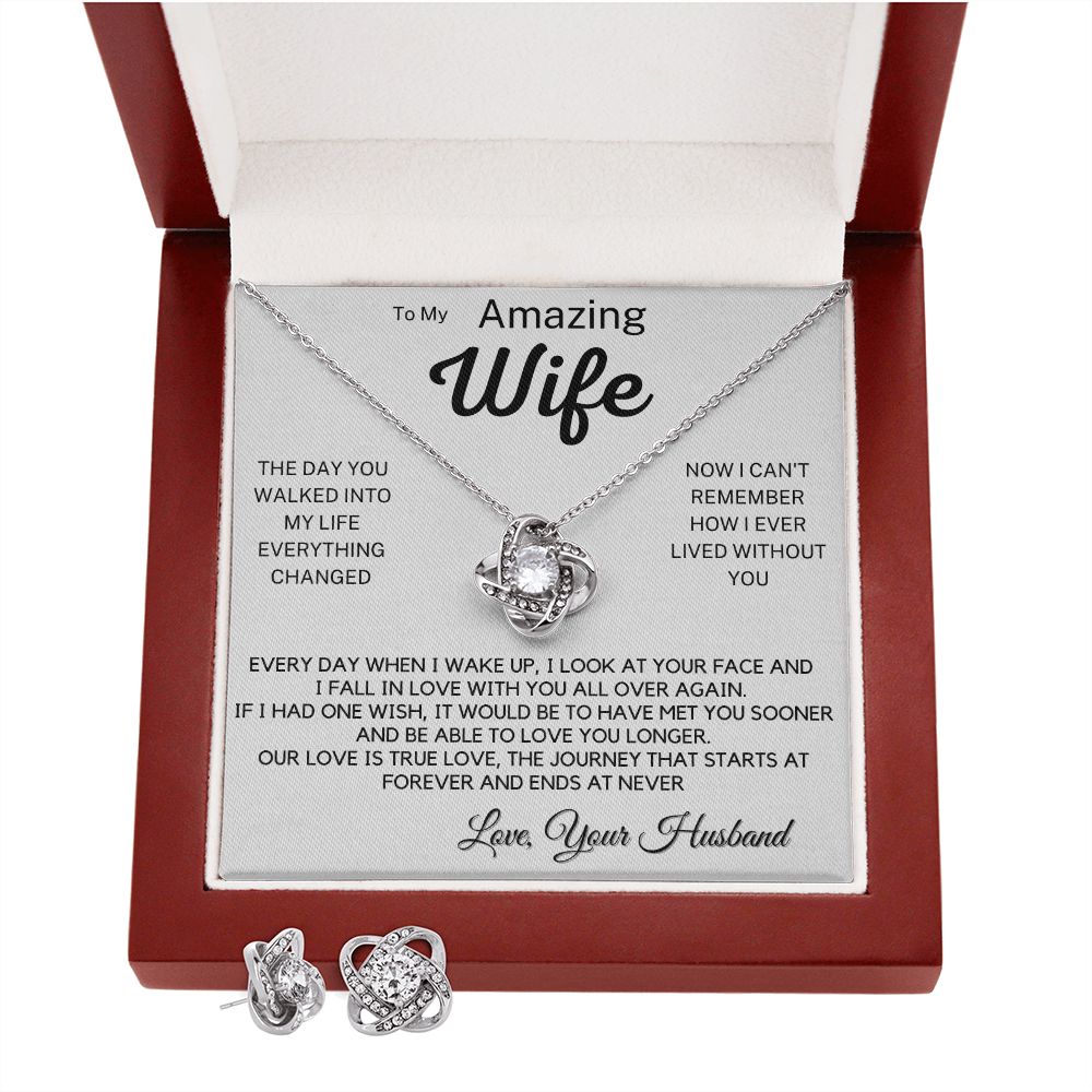 Wife - Our love is forever Love Knot and Earrings