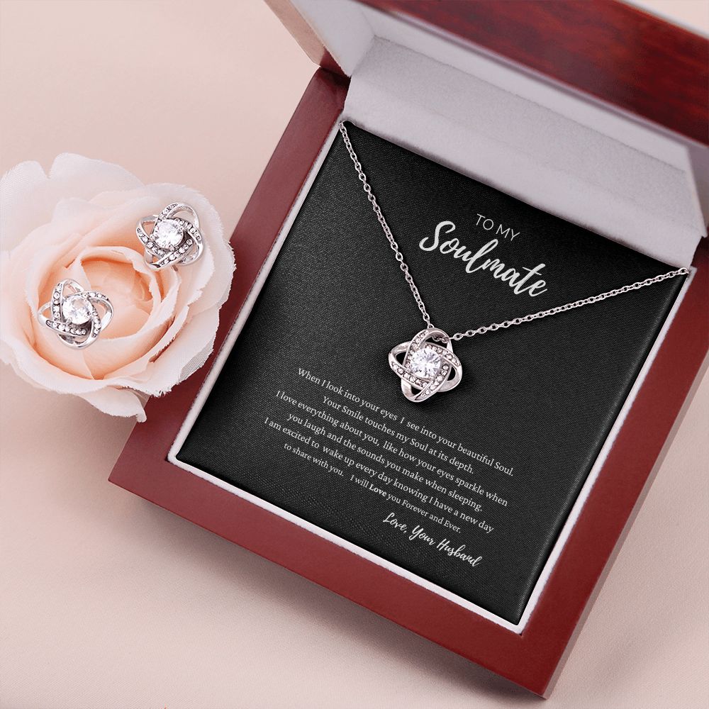 Love Knot Earring and Necklace Set for Soulmate
