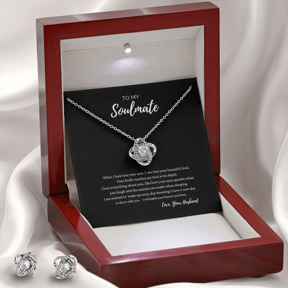 Love Knot Earring and Necklace Set for Soulmate