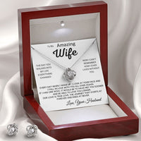 Wife - Our love is forever Love Knot and Earrings